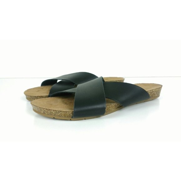 Vintage Y2K Esprit Bounty Women's Black Criss-Cross Slide Sandals Size 6… - Picture 1 of 6